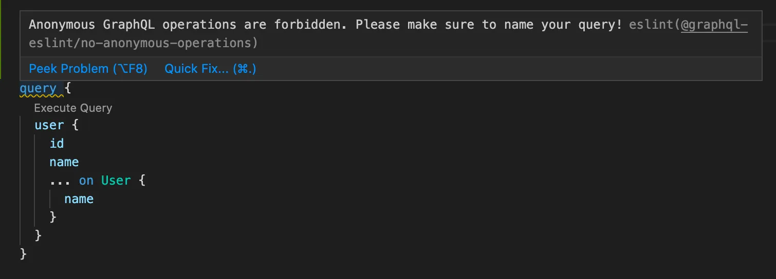 GraphQL ESLint in action GraphQL-ESLint